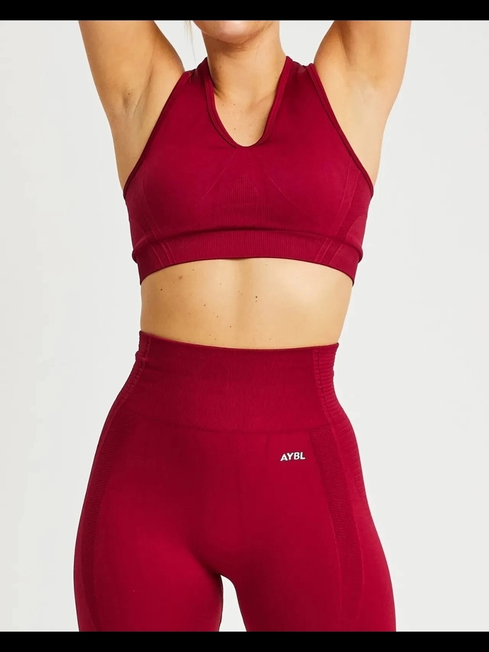 AYBL Crimson Seamless Racerback Sports Bra & High-Waist Leggings Set